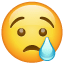 Emoji med hængende øjenbryn på Whatsapp U+1F622