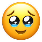 Emoji med våde øjne U+1F979