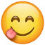 Smiley nyder lækker mad U+1F60B