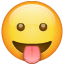Smiley med udstrakt tunge U+1F61B