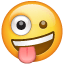 emoji med skørt ansigt U+1F92A