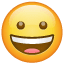 Smiley er i godt humør på Whatsapp U+1F600