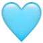 Lysblåt hjerte emoji U+1FA75