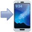 Mobiltelefon med pil WhatsApp U+1F4F2