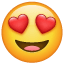 Smiley med hjerteøjne på Whatsapp U+1F60D