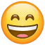 Grinende Whatsapp-emoji kniber øjnene sammen U+1F604