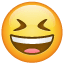 Whatsapp-emoticon med lukkede øjne og griner U+1F606