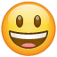Smilende ansigt med åben mund emoji U+1F603 U+1F603