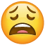 Smiley er træt på Whatsapp U+1F629