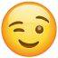 Smiley, der blinker med det ene øje U+1F609