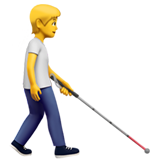 person med blindestok: mod højre