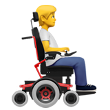 person i elkørestol: mod højre