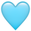 Lysblåt hjerte emoji U+1FA75 Lysblåt hjerte emoji U+1FA75